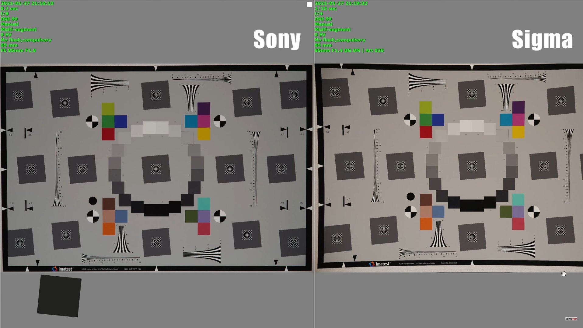 Sigma 85mm f1.4 vs Sony FE85mm f1.8 Distorsiyon Testi